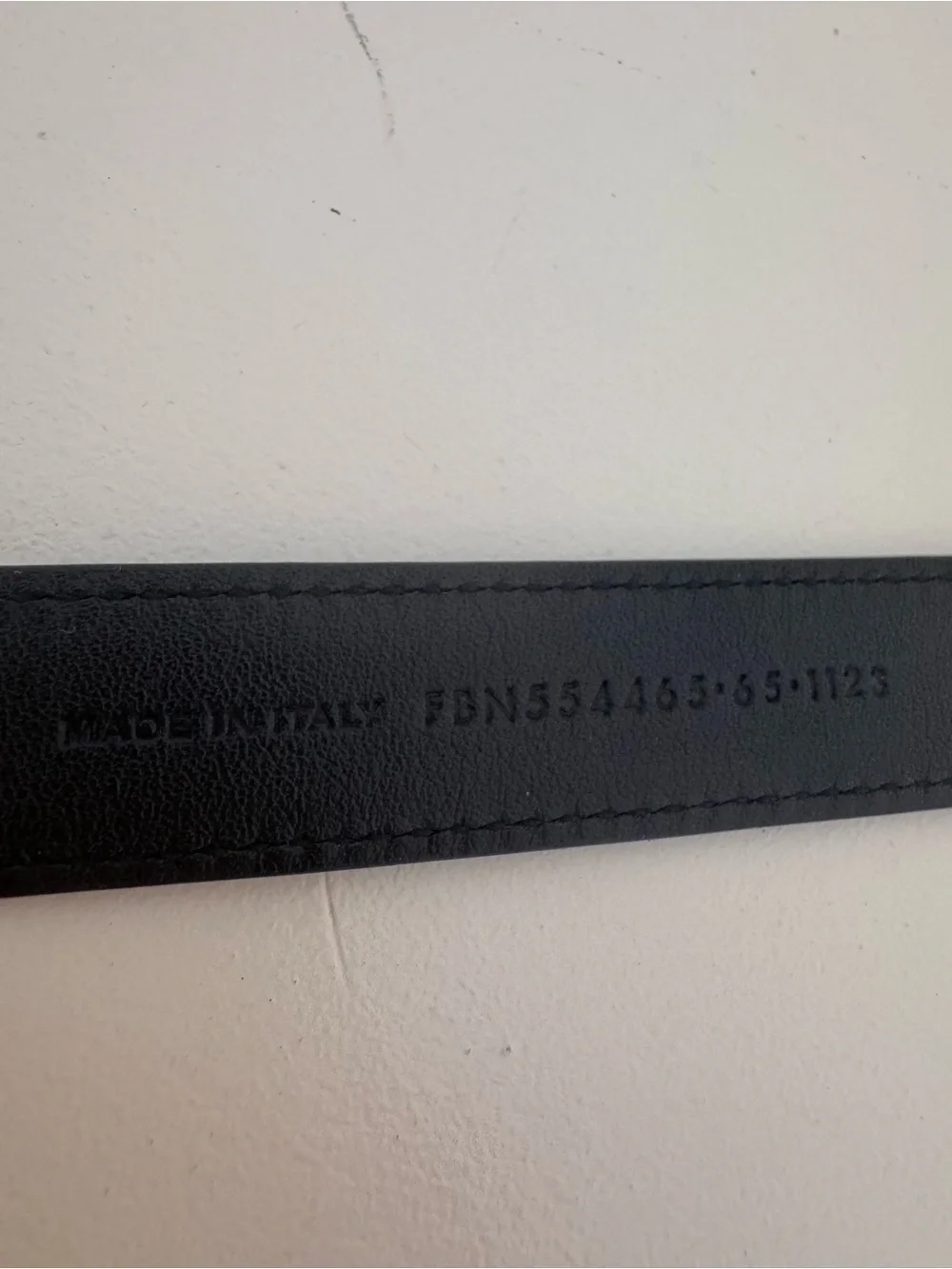 Saint Laurent Black Leather Belt with Gold Buckle